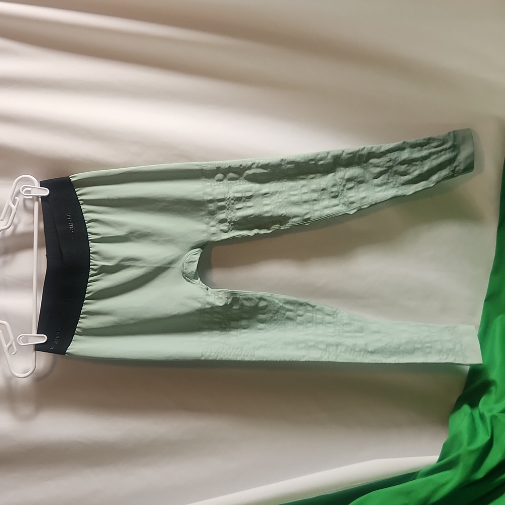 Gymshark Ladies XXL Leggings Green w/Blk Waist